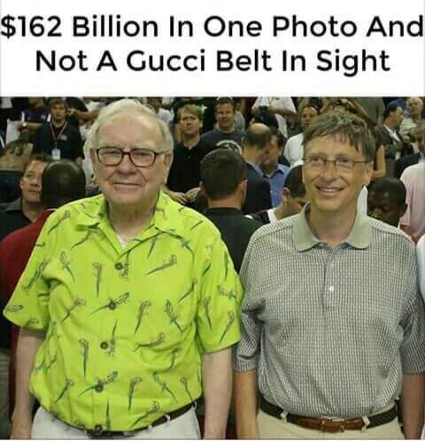 L'absence d'ego de Warren Buffet et Bill Gates est représenté par ce meme.